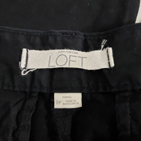 Ann Taylor LOFT Cropped Pants Womens Size 8P Petite Marisa Fit Mid Rise Black - Picture 8 of 10